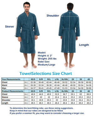 TowelSelections Mens Robe, 100% Cotton Terry Cloth Bathrobe, Soft Kimono Bath Robe for Men XS-4X