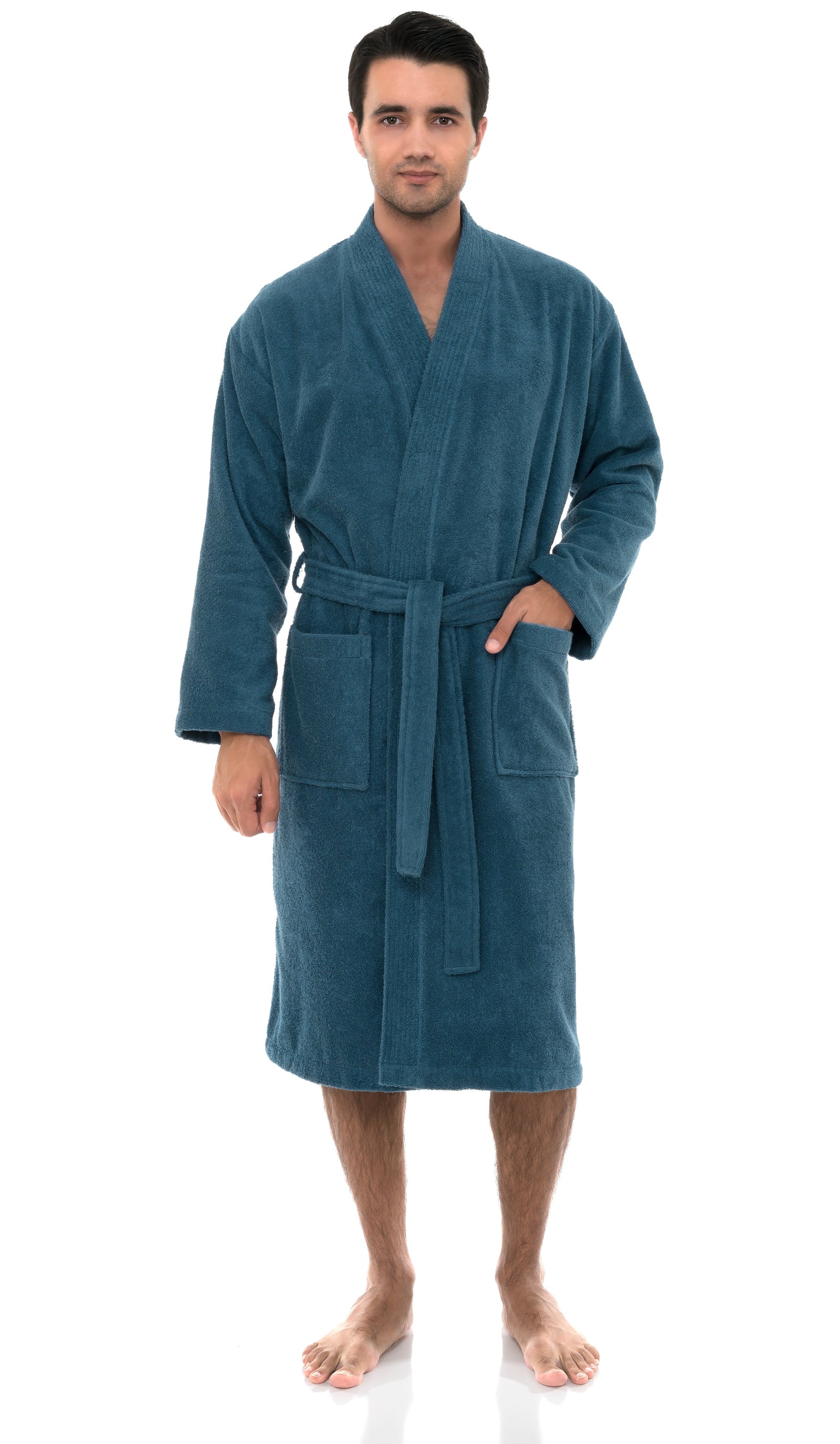 TowelSelections Mens Robe, 100% Cotton Terry Cloth Bathrobe, Soft Kimono Bath Robe for Men XS-4X