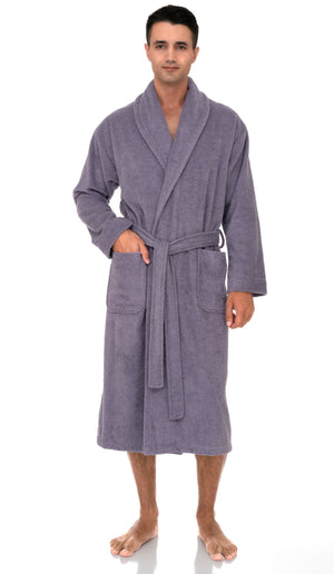TowelSelections Mens Shawl Robe, Luxury Soft Cotton Bathrobe, Terry Cloth Bathrobe for Men