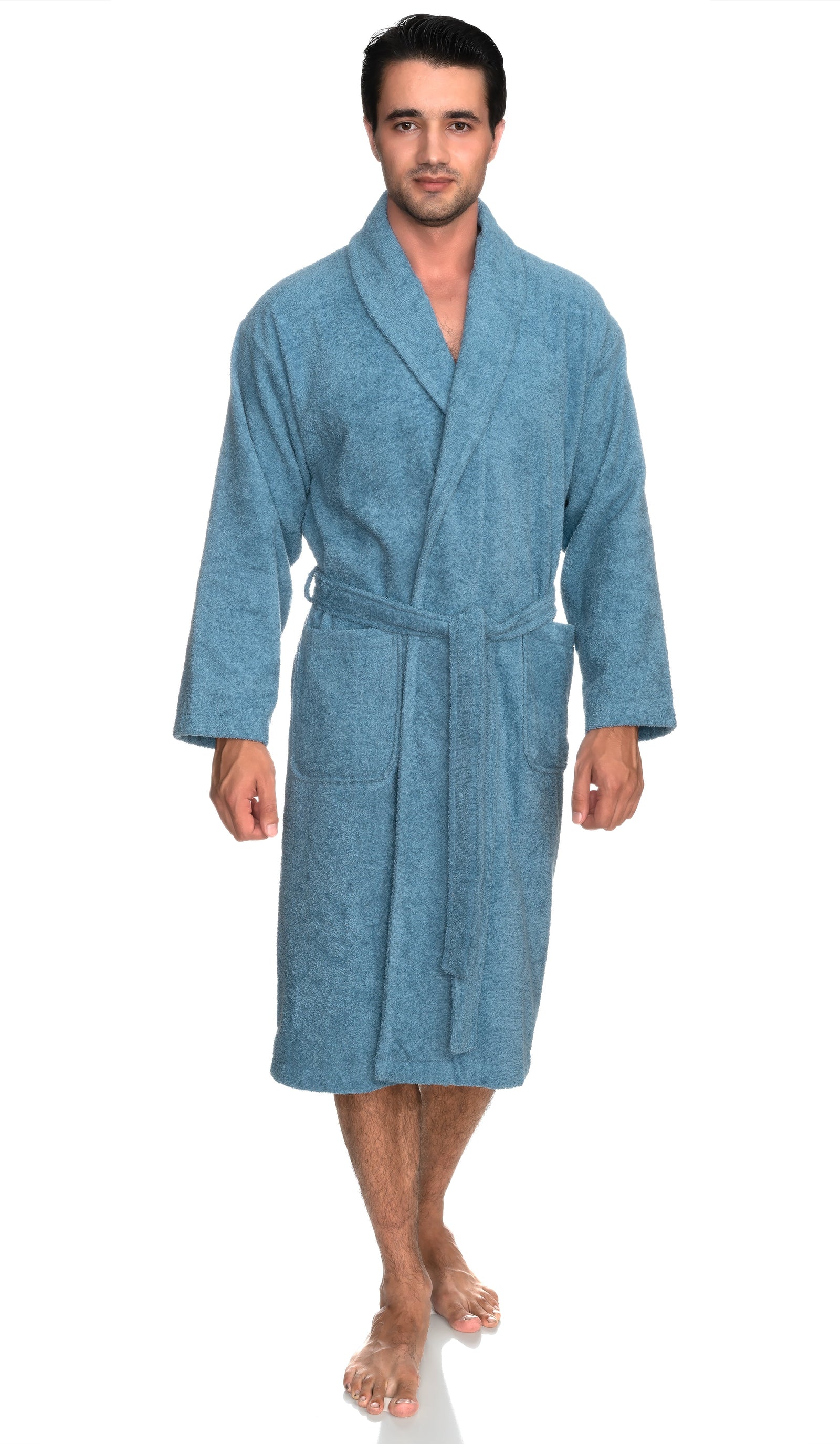 TowelSelections Mens Shawl Robe, Luxury Soft Cotton Bathrobe, Terry Cloth Bathrobe for Men