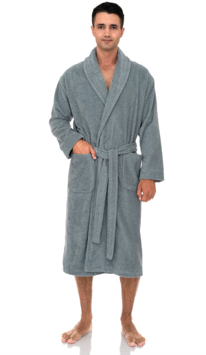 TowelSelections Mens Shawl Robe, Luxury Soft Cotton Bathrobe, Terry Cloth Bathrobe for Men