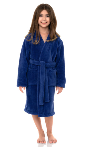 TowelSelections Girls Robe, Kids Plush Kimono Soft Fleece Bathrobe