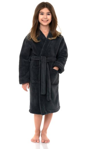 TowelSelections Girls Robe, Kids Plush Kimono Soft Fleece Bathrobe