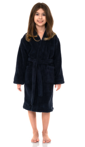 TowelSelections Girls Robe, Kids Plush Kimono Soft Fleece Bathrobe