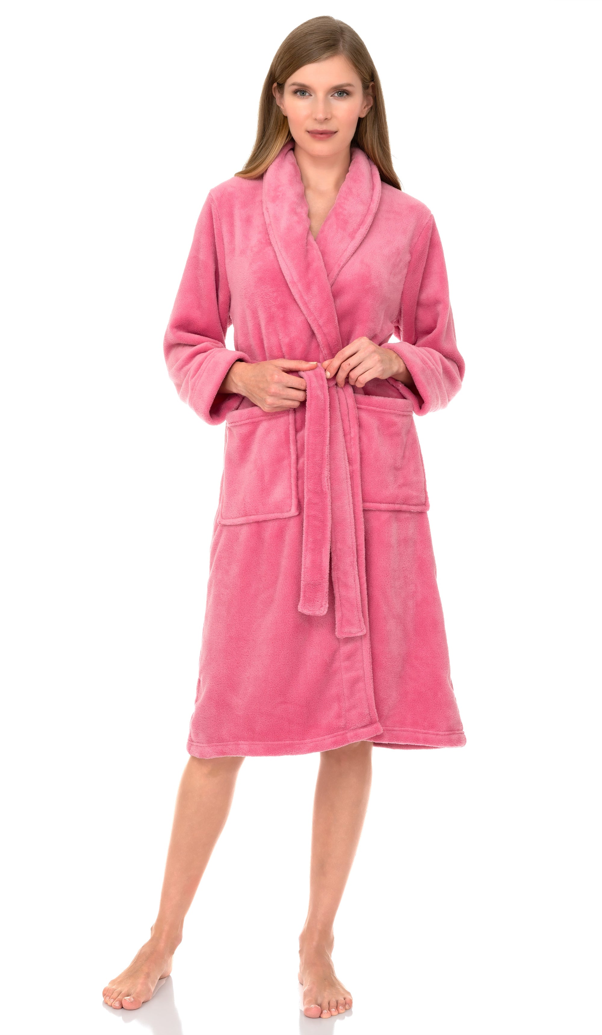 TowelSelections Women's Plush Robe,  Fleece Shawl Collar Spa Bathrobe