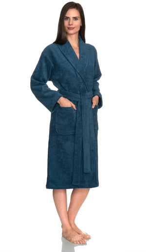 TowelSelections Womens Plush Bathrobe 100% Cotton Luxury Terry Shawl Bath Robe