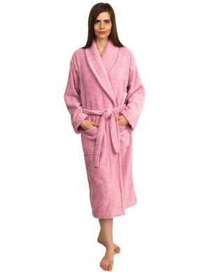 TowelSelections Womens Plush Bathrobe 100% Cotton Luxury Terry Shawl Bath Robe