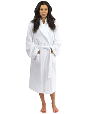 TowelSelections Womens Plush Bathrobe 100% Cotton Luxury Terry Shawl Bath Robe