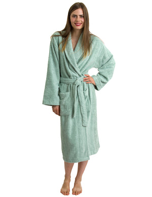 TowelSelections Womens Plush Bathrobe 100% Cotton Luxury Terry Shawl Bath Robe