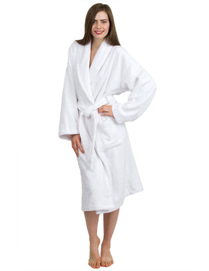 TowelSelections Womens Plush Bathrobe 100% Cotton Luxury Terry Shawl Bath Robe