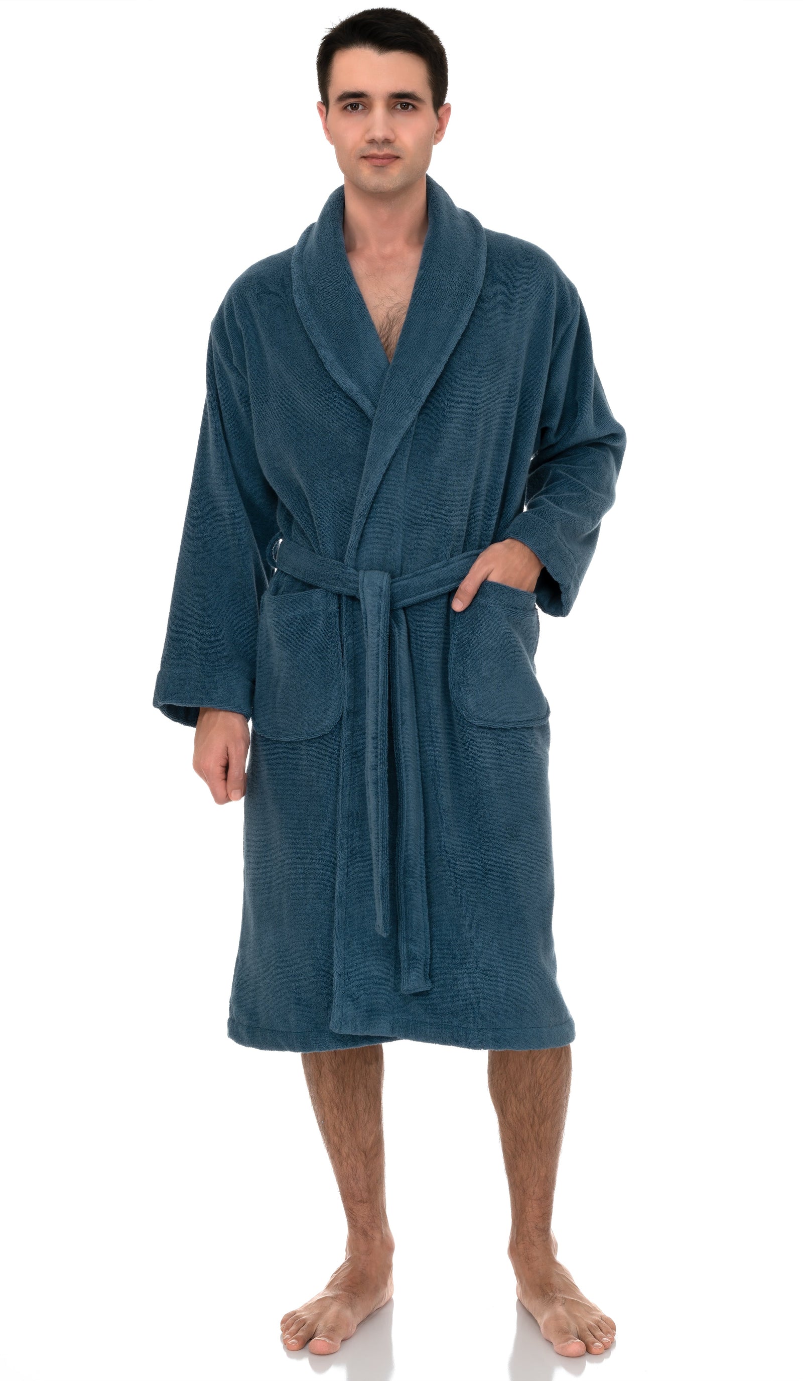 TowelSelections Mens Robe, 100% Cotton Luxury Terry Shawl Bathrobe