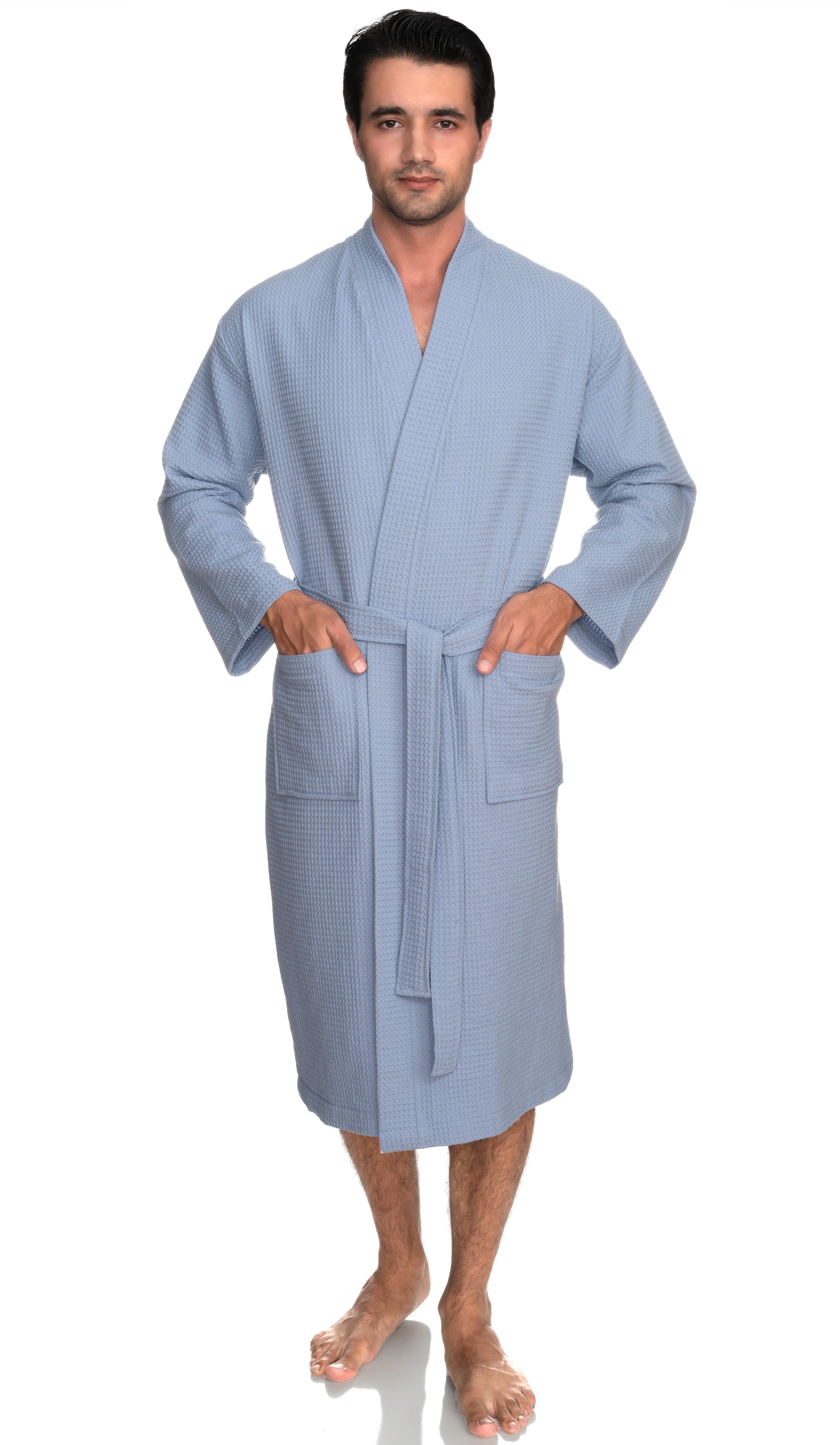 TowelSelections Mens Robe, Waffle Spa Bathrobe, Soft Kimono Bath Robe