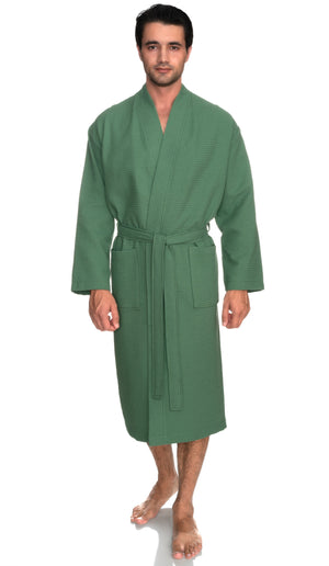 TowelSelections Mens Robe, Waffle Spa Bathrobe, Soft Kimono Bath Robe