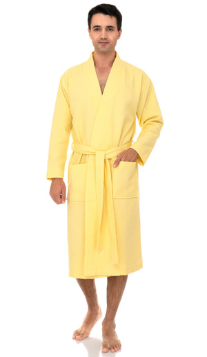 TowelSelections Mens Robe, Waffle Spa Bathrobe, Soft Kimono Bath Robe