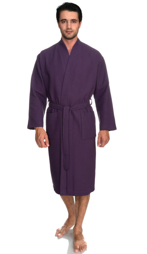 TowelSelections Mens Robe, Waffle Spa Bathrobe, Soft Kimono Bath Robe