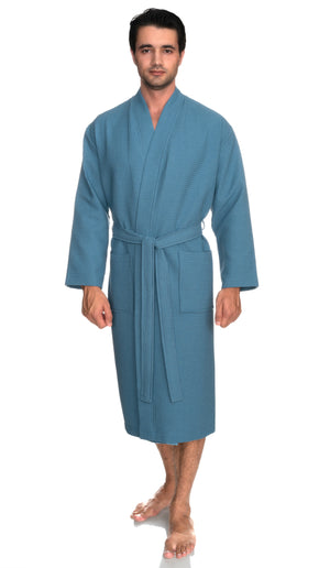 TowelSelections Mens Robe, Waffle Spa Bathrobe, Soft Kimono Bath Robe