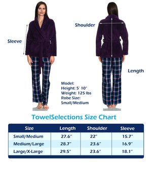 TowelSelections Women's Bed Jacket Fleece Cardigan Cuddly Robe