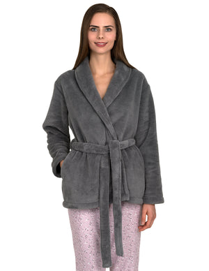 TowelSelections Women's Bed Jacket Fleece Cardigan Cuddly Robe