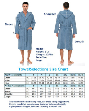 TowelSelections Mens Hooded Robe, Premium Cotton Terry Cloth Bathrobe, Soft Bath Robes for Men XS-4X