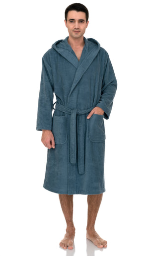 TowelSelections Mens Hooded Robe, Premium Cotton Terry Cloth Bathrobe, Soft Bath Robes for Men XS-4X