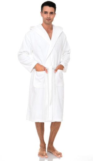 TowelSelections Mens Hooded Robe, Premium Cotton Terry Cloth Bathrobe, Soft Bath Robes for Men XS-4X