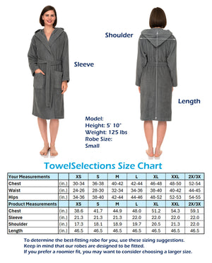 TowelSelections Womens Robe, Premium Cotton Hooded Bathrobe for Women, Soft Terry Cloth Robes for Women