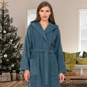 TowelSelections Womens Robe, Premium Cotton Hooded Bathrobe for Women, Soft Terry Cloth Robes for Women