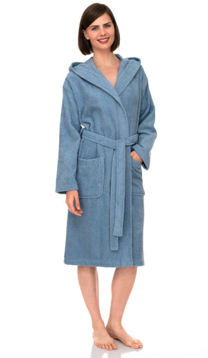 TowelSelections Womens Robe, Premium Cotton Hooded Bathrobe for Women, Soft Terry Cloth Robes for Women