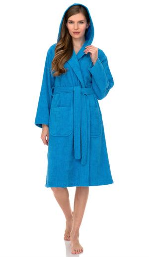 TowelSelections Womens Robe, Premium Cotton Hooded Bathrobe for Women, Soft Terry Cloth Robes for Women