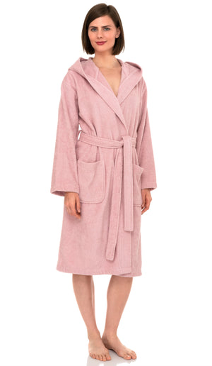 TowelSelections Womens Robe, Premium Cotton Hooded Bathrobe for Women, Soft Terry Cloth Robes for Women