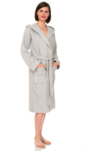 TowelSelections Womens Robe, Premium Cotton Hooded Bathrobe for Women, Soft Terry Cloth Robes for Women