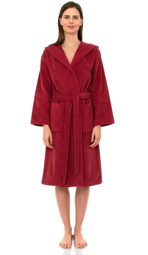 TowelSelections Womens Robe, Premium Cotton Hooded Bathrobe for Women, Soft Terry Cloth Robes for Women