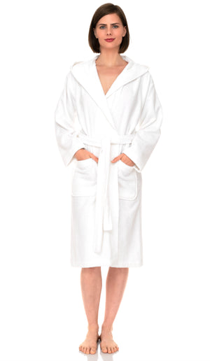 TowelSelections Womens Robe, Premium Cotton Hooded Bathrobe for Women, Soft Terry Cloth Robes for Women