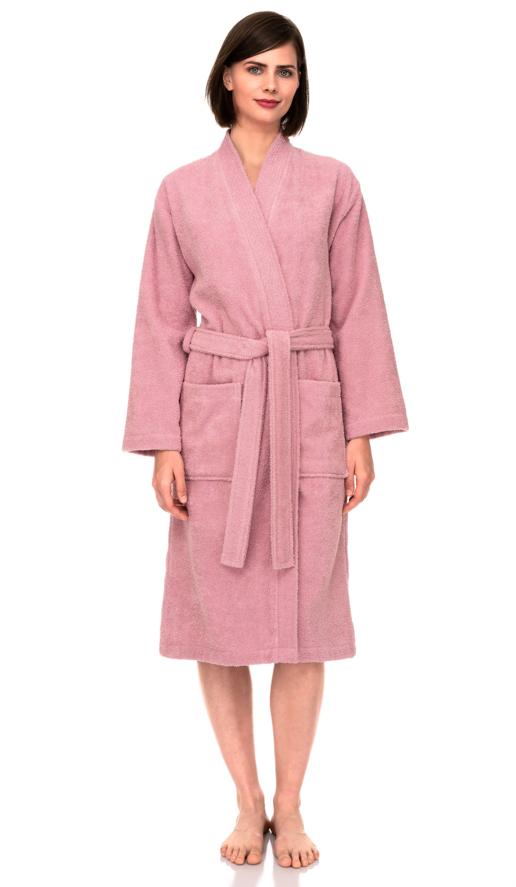 TowelSelections Womens Robe, Kimono Bathrobe for Women, 100% Cotton Knee Length Terry Cloth Robes for Women