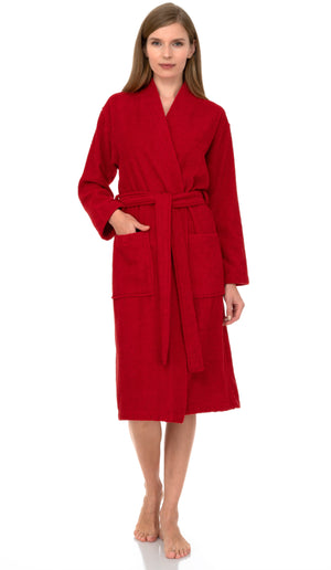 TowelSelections Womens Robe, Kimono Bathrobe for Women, 100% Cotton Knee Length Terry Cloth Robes for Women
