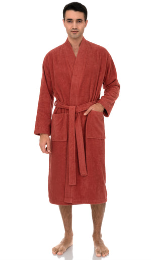 TowelSelections Mens Robe, 100% Cotton Terry Cloth Bathrobe, Spa Bath Robes for Men