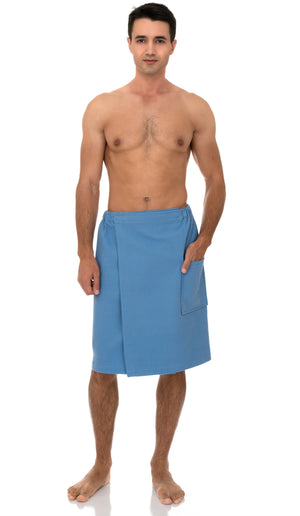 TowelSelections Men’s Wrap Shower and Bath Waffle Spa Cover-up