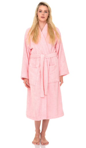 TowelSelections Women's Kimono Robe Cotton Terry Cloth Luxury Bathrobe