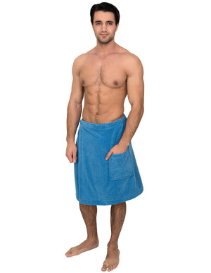 TowelSelections Men's Wrap Adjustable Cotton Fleece Shower Bath Gym Cover Up