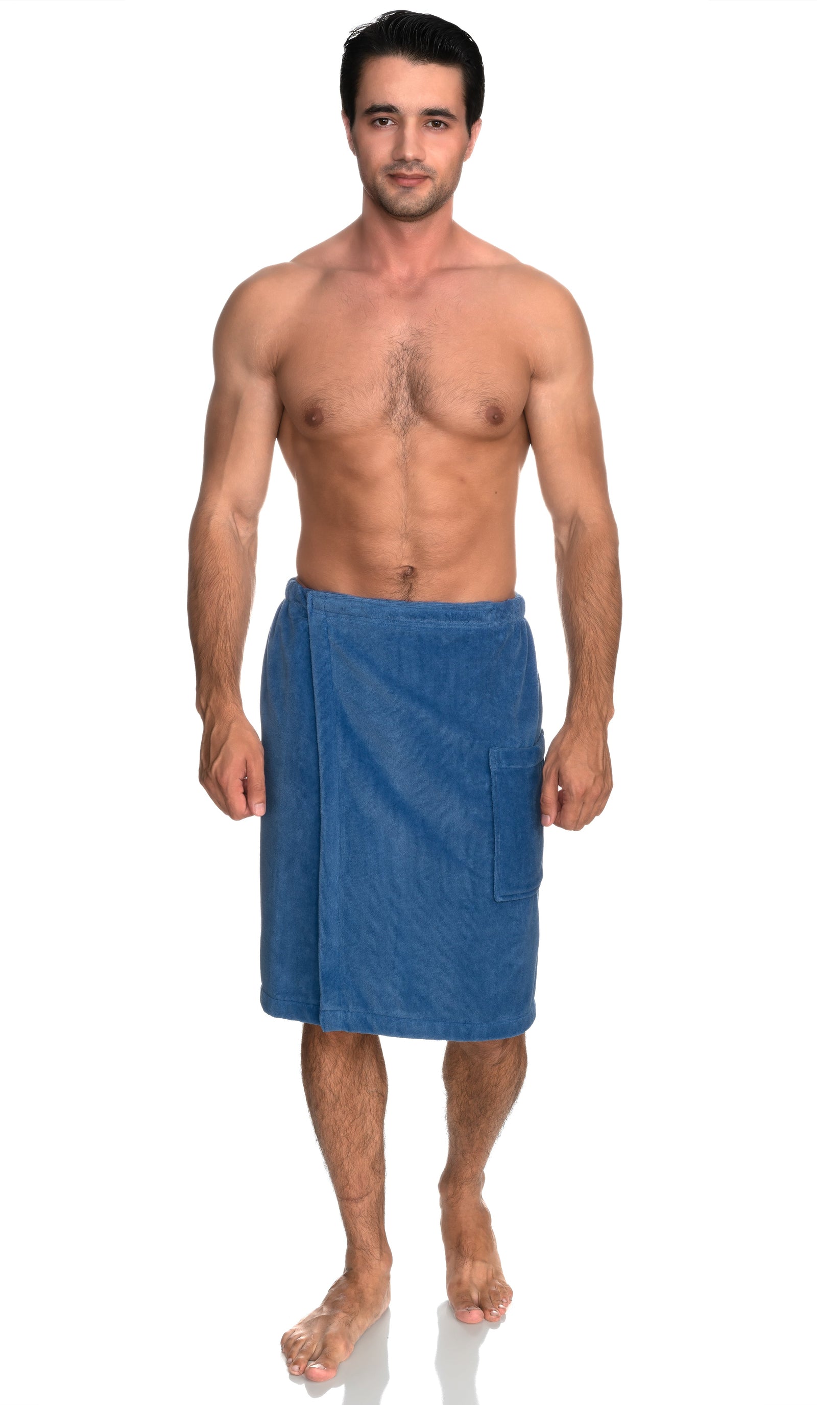 TowelSelections Men’s Wrap Adjustable Cotton Velour Shower Wrap Gym Body Cover Up