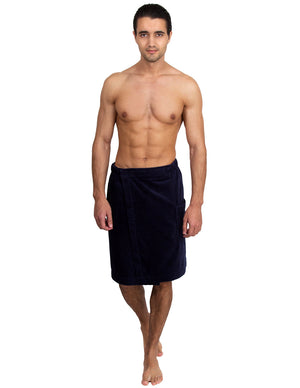 TowelSelections Men’s Wrap Adjustable Cotton Velour Shower Wrap Gym Body Cover Up