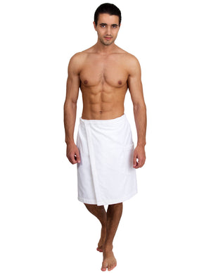 TowelSelections Men’s Wrap Adjustable Cotton Velour Shower Wrap Gym Body Cover Up