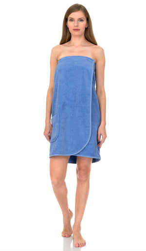 TowelSelections Women’s Bath Shower Wrap Adjustable Spa Terry Cloth Cover-up