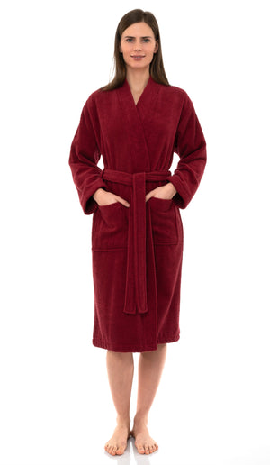 TowelSelections Women's Kimono Robe 100% Cotton Soft Terry Bathrobe
